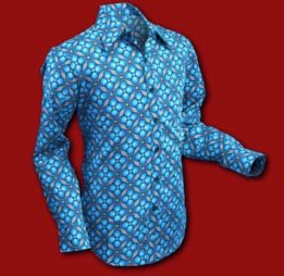 Hemd 666 CHENASKI Dotsgrid blue
