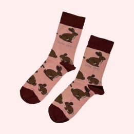 Animal Socks 451  BROWN HARES