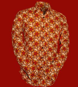 Hemd 653  CHENASKI Flowergrid Orange