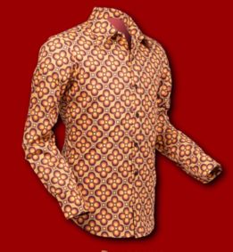 Hemd 664  CHENASKI Dotsgrid yellow orange