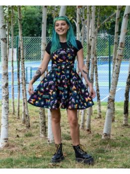 Jurk 1419  RAINBOW  BUGS REBEL ROMANCE