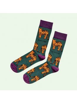 Animal Socks 457  black orange TIGERS