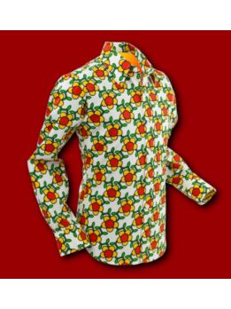 Hemd 654 Flowergrid green