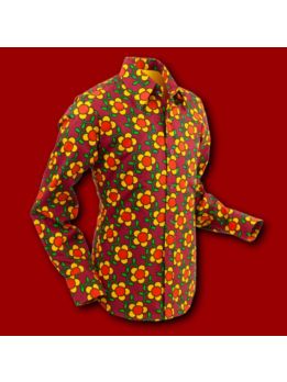 Hemd 654 Flowergrid red